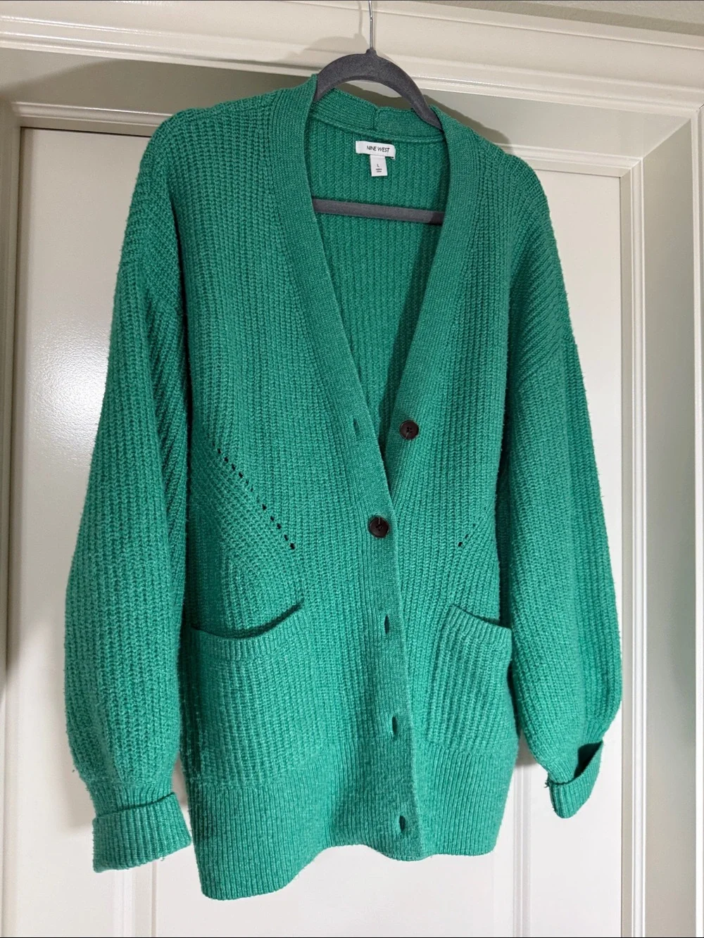 Vineyard Vines Emerald Green Textured Knit Cardigan